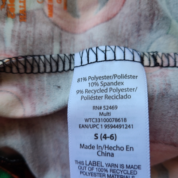 (1602) Halloween Fitted High Rise Leggings,  Size: Small  Color: Black/Orange - Picture 6 of 7